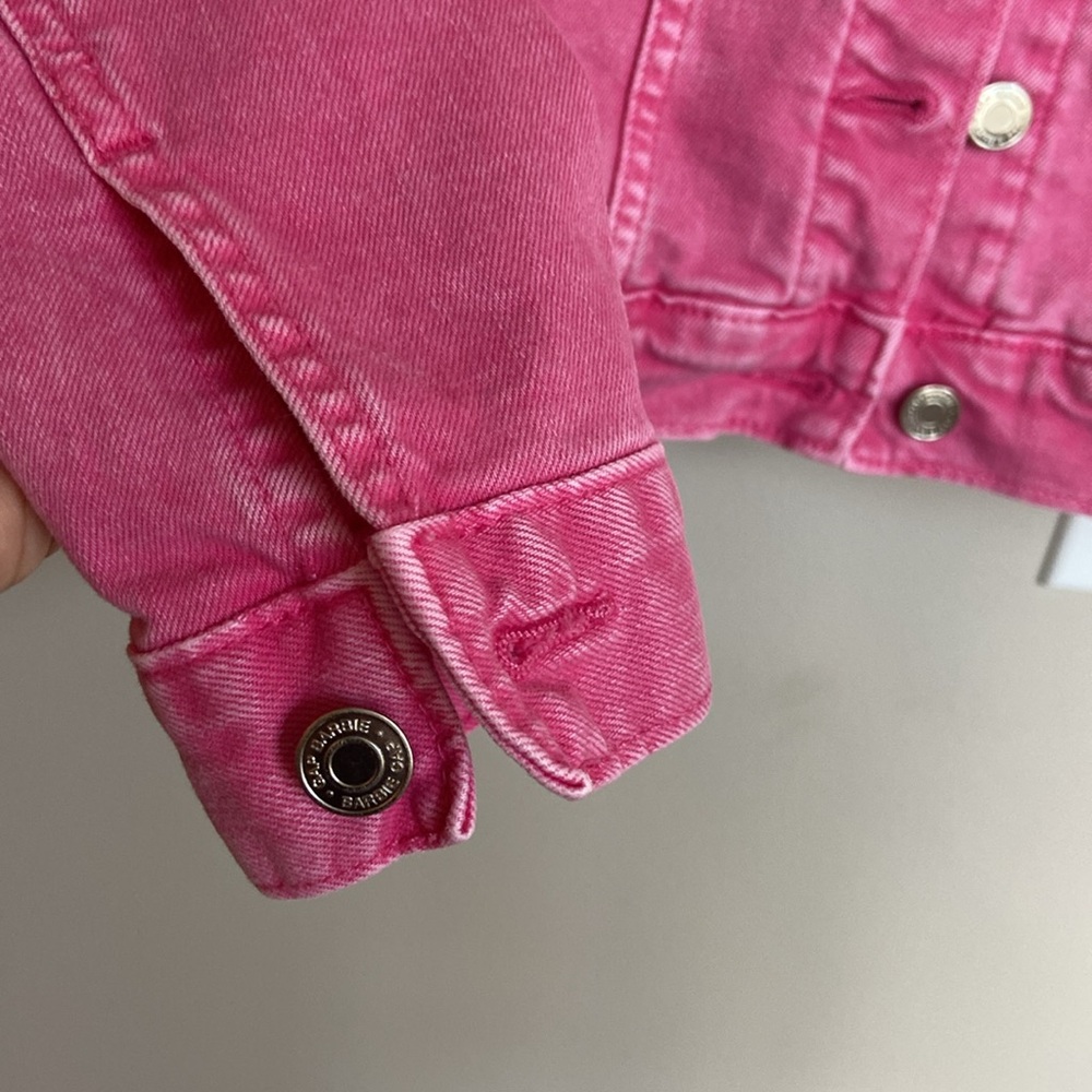 GAP x Barbie Collaboration Puff Sleeve Denim Jacket, Pink, Size XS - Picture 5 of 13